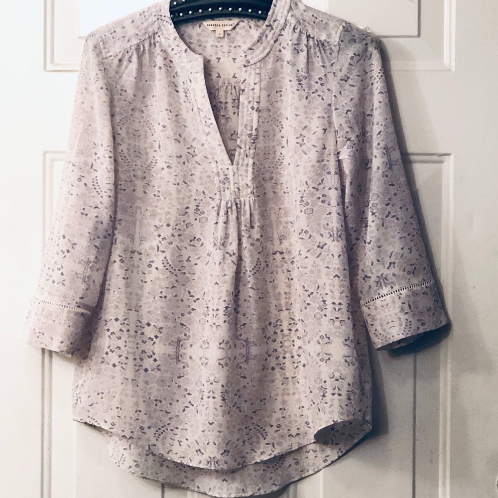 Rebecca Taylor Lavender Floral Blouse